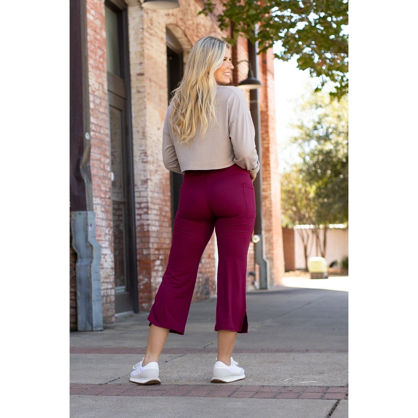 Ready to Ship | The Courtney - Maroon High Waisted Gaucho Pants - ROUND 2