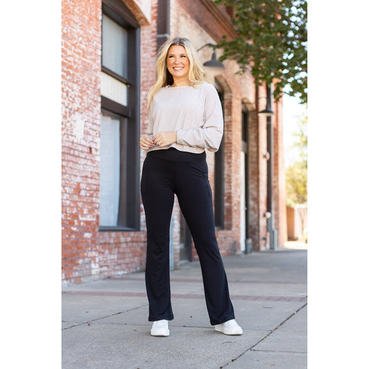 Ready to Ship | The Vanessa - 30” - Black Bootcut Leggings R3