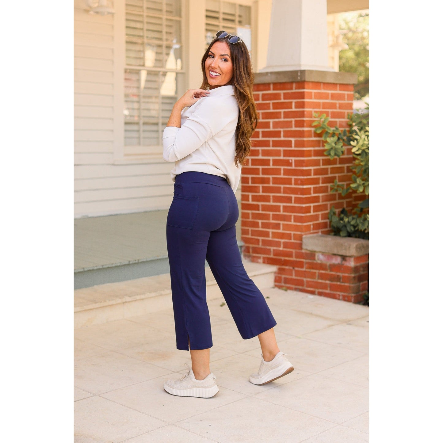 Ready to Ship | The Lydia Navy High Waisted Gaucho Pants - Round 3