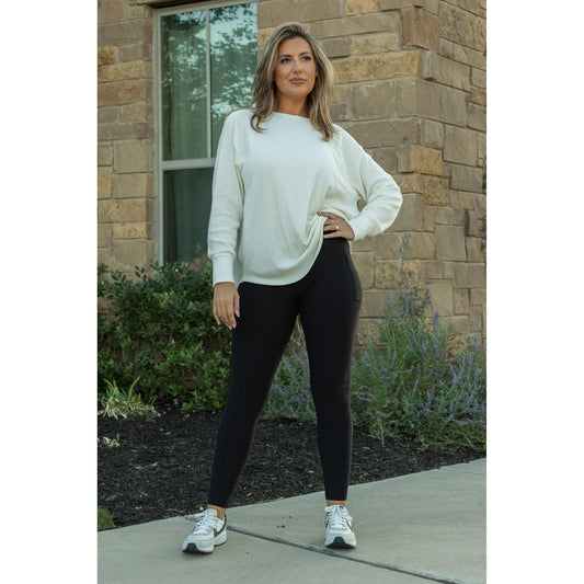 PreOrder |   Black FLEECE Full Length Leggings with Pockets Round 3 - Luxe Leggings by Julia Rose®