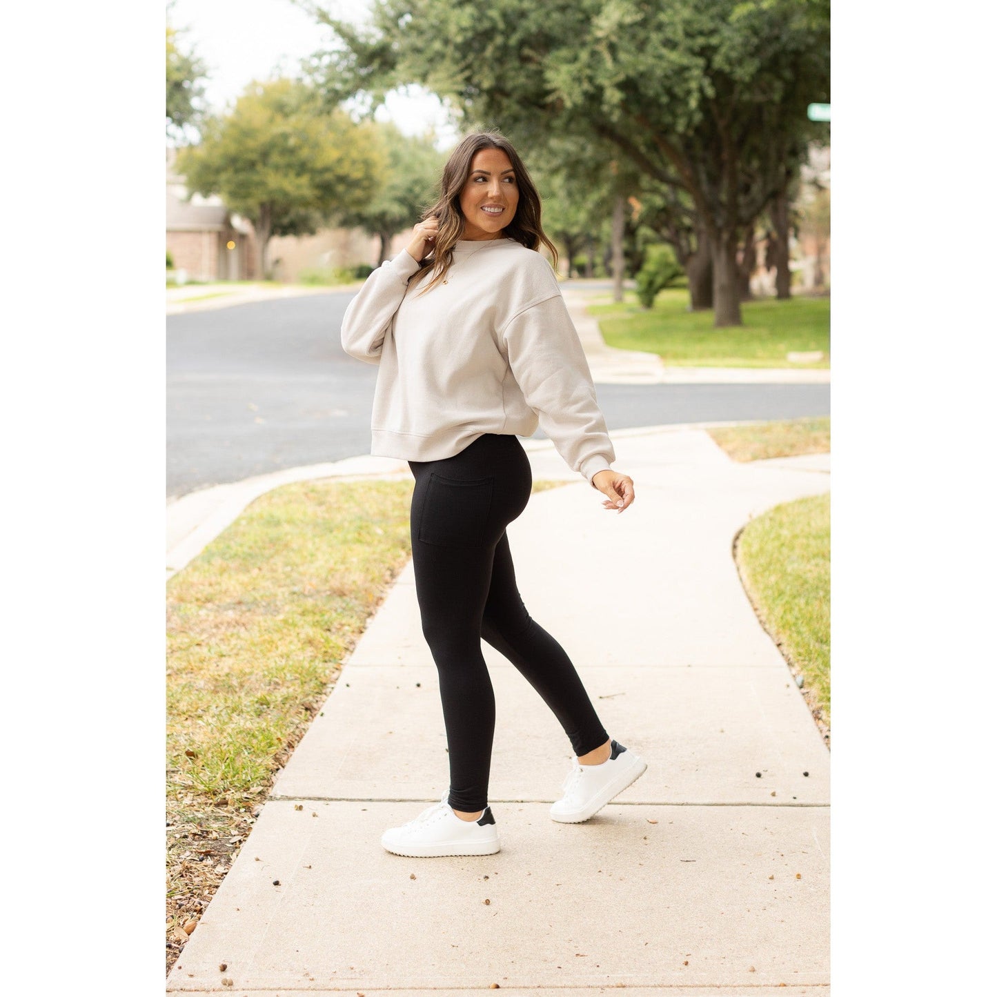 Ready to Ship | BLACK FULL-LENGTH Leggings with POCKET  - Luxe Leggings by Julia Rose®