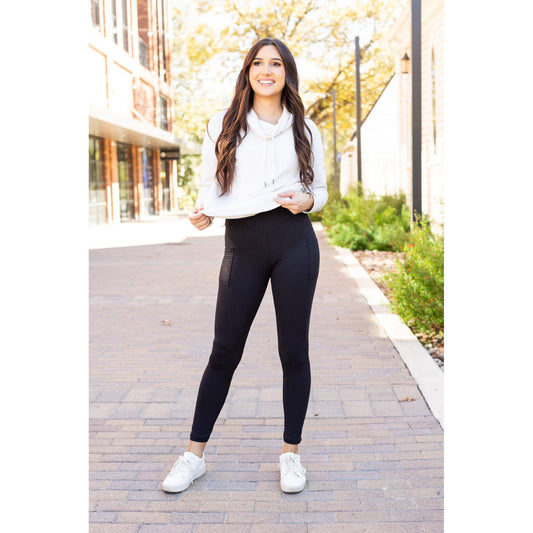 PreOrder  | BLACK FULL-LENGTH Leggings with POCKET - Luxe Leggings by Julia Rose® R5