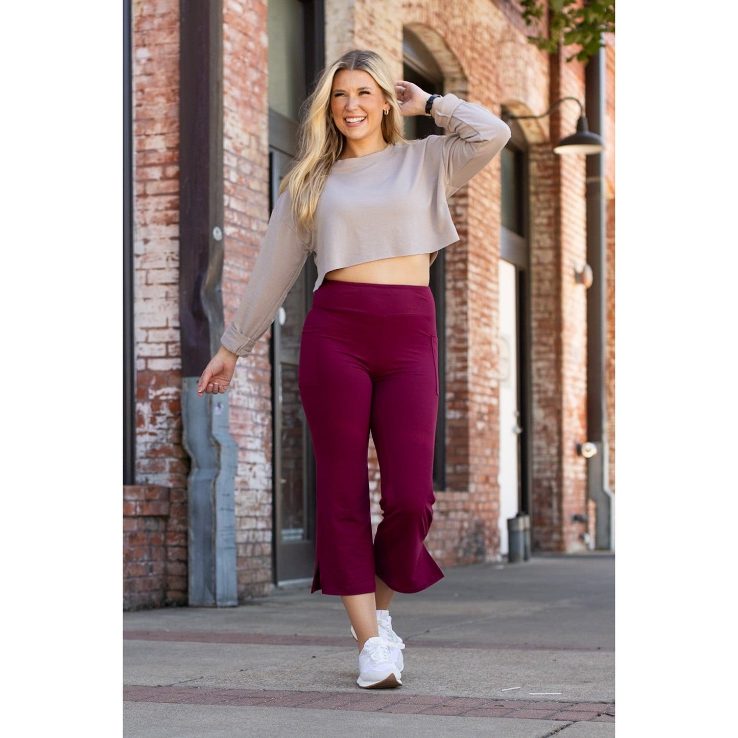 Ready to Ship | The Courtney - Maroon High Waisted Gaucho Pants - ROUND 2