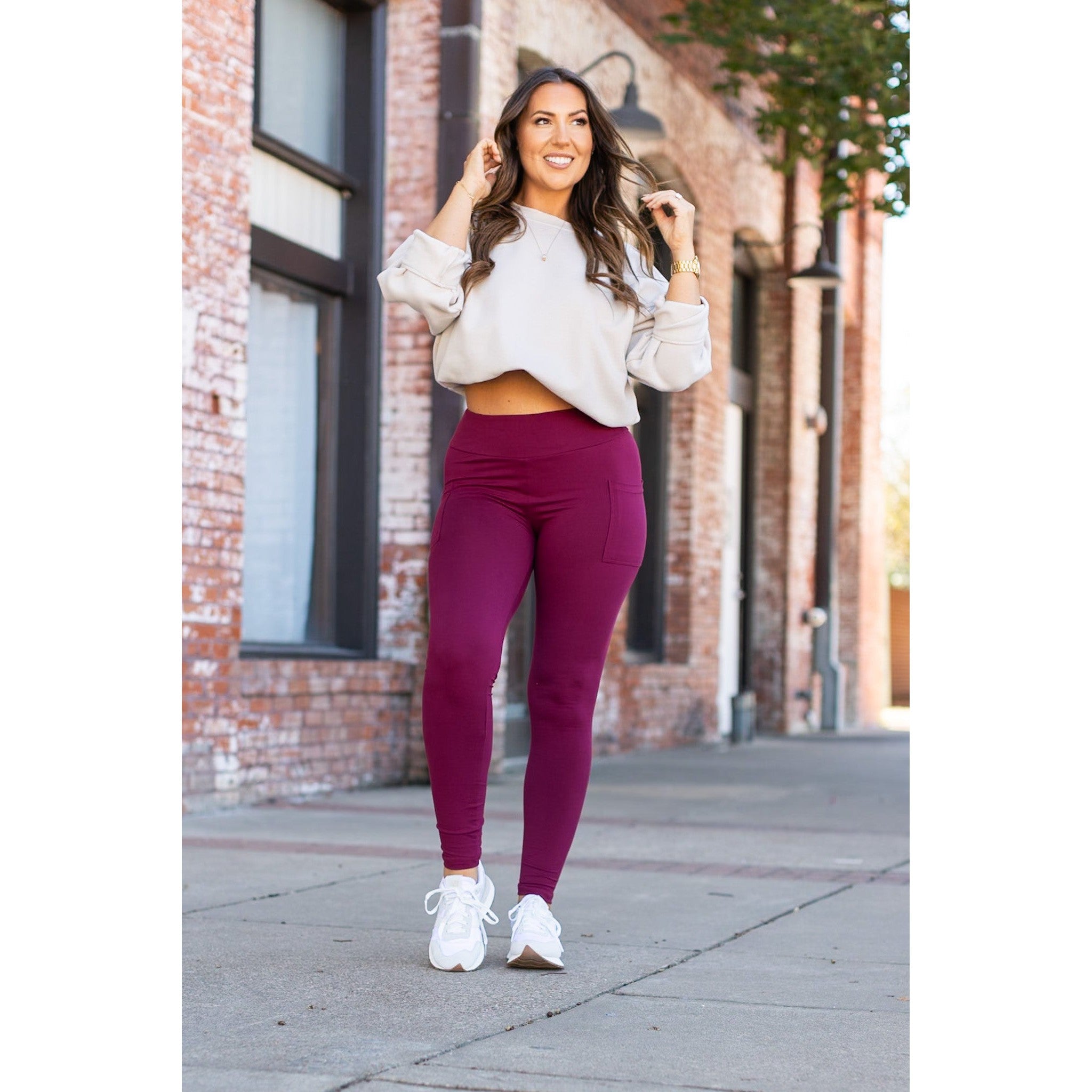 Full length leggings with pocket on sale