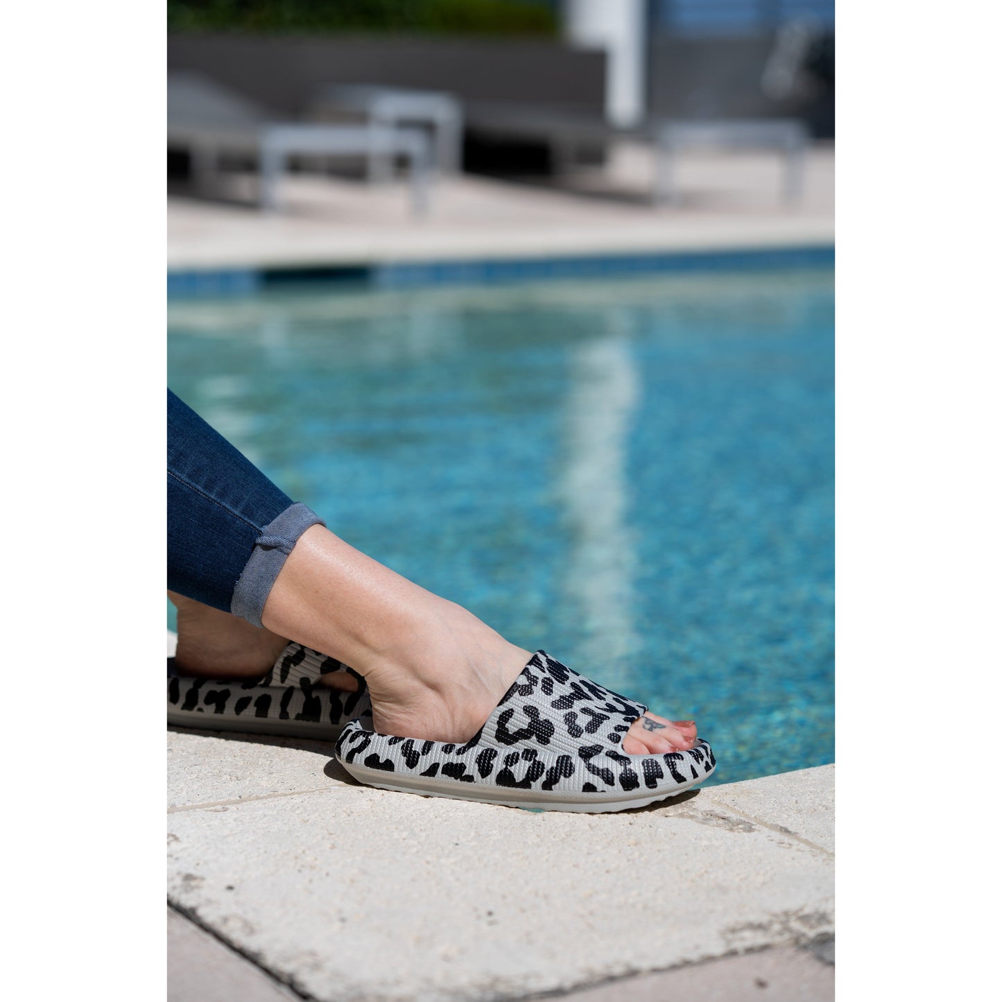 PreOrder | Gray Leopard Insanely Comfy -Beach or Casual Slides