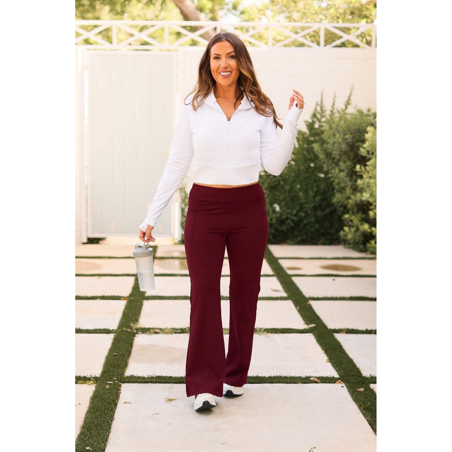 PreOrder  | The Maeve - 30"  MAROON Bootcut Leggings with Pockets - Round 2