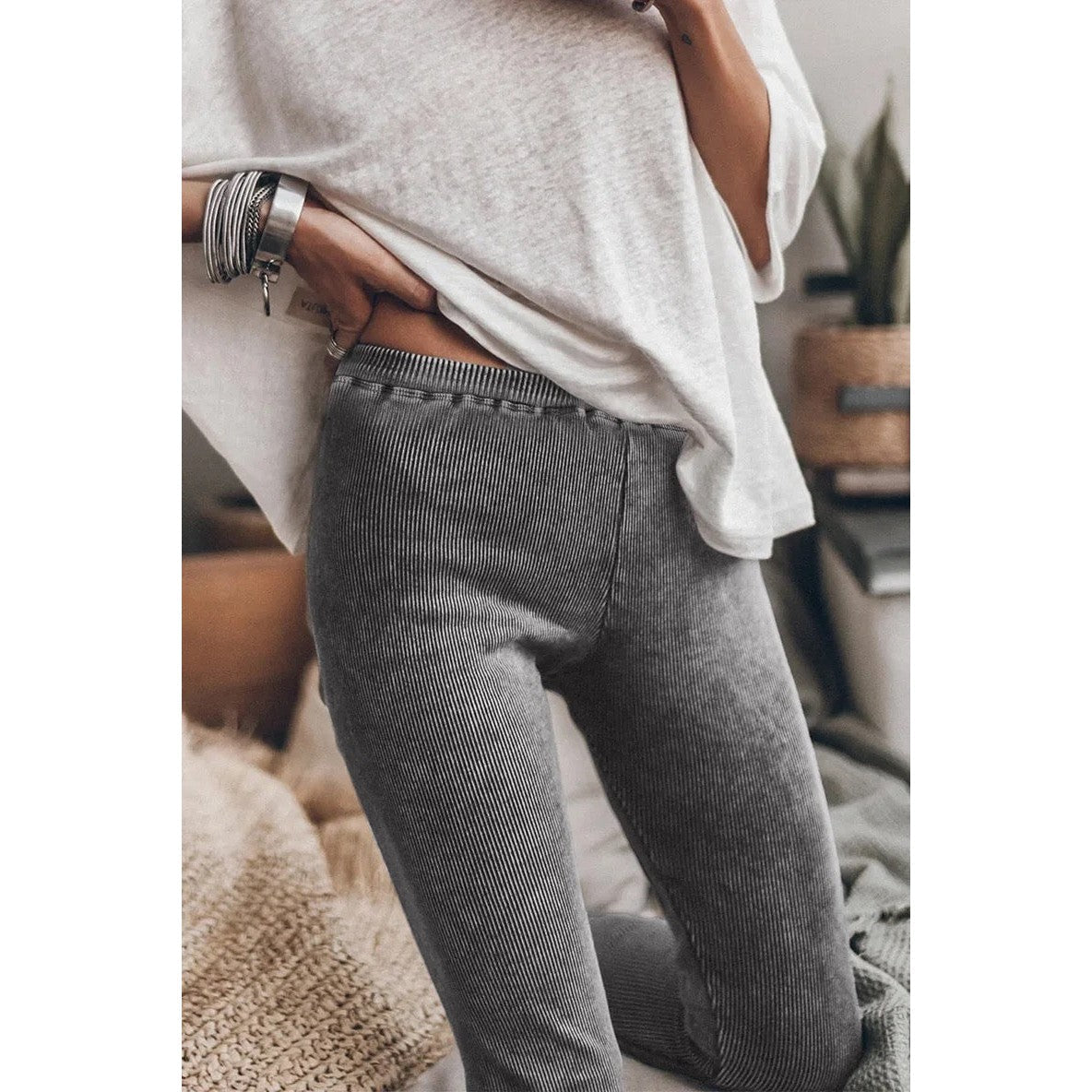 Sample  | Vintage Dark Gray Leggings - Size Medium